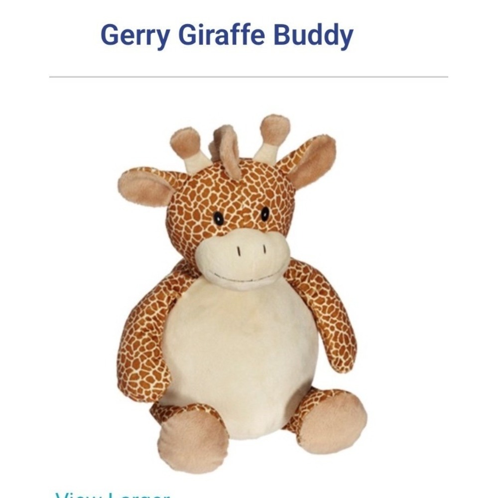 Embroidery Buddy Gerry Giraffe Buddy Stuffed Animal Plush Toy